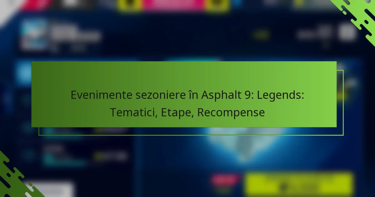 Evenimente sezoniere în Asphalt 9: Legends: Tematici, Etape, Recompense